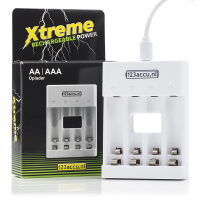 123accu Xtreme Power AA / HR6 en AAA / HR03 USB lader  ADR00180