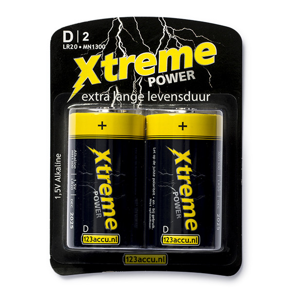 123accu Xtreme Power LR20 D batterij (2 stuks, 18000 mAh)  ADR00044 - 1