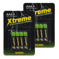 123accu Xtreme Power Oplaadbare AAA / HR03 Ni-Mh batterijen (8 stuks, 800 mAh)  ADR00189