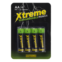 123accu Xtreme Power Oplaadbare AA / HR6 Ni-Mh batterijen (4 stuks, 2000 mAh)  ADR00076