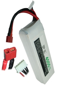 123accu huismerk T-Plug AWG12 / JST-XH-2.54 AWG24 accu (14.8 V, 4000 mAh)  ANB00073