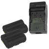 2 stuks: Canon BP-511 / BP-512 / BP-522 accu's + lader (7.4 V, 2000 mAh, 123accu huismerk)