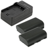 2 stuks: Canon LP-E6 / LP-E6N / LP-E6NH accu's + lader (7.2 V, 2000 mAh, 123accu huismerk)