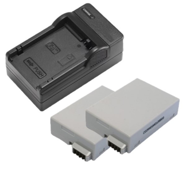 2 stuks: Canon LP-E8 / 4515B002 accu's + lader (7.4 V, 1120 mAh, 123accu huismerk)  ACA00549 - 1