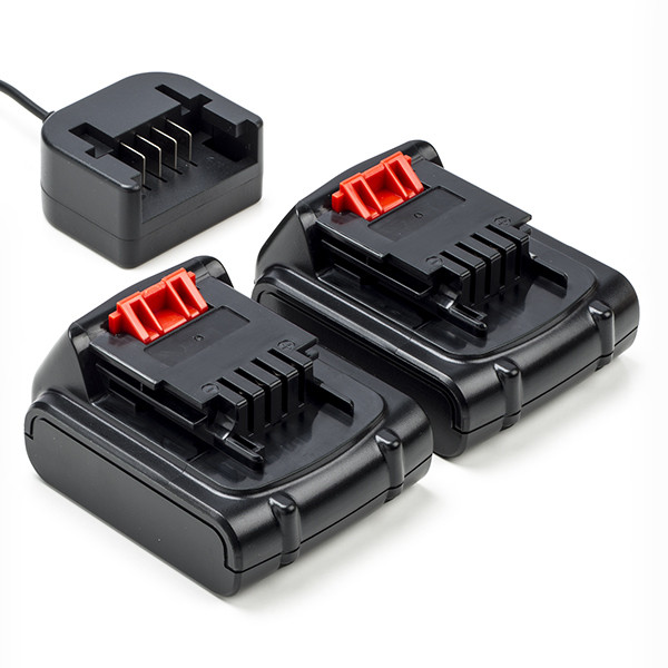 2 x Black & Decker BL1114 / BL1314 / BL1514 accu's + lader (14.4 V, 1.5 Ah, 123accu huismerk)  ABL00470 - 1