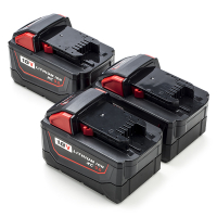 3-Pack Milwaukee M18 B9 / 4932451245 accu's (18 V, 9.0 Ah, 123accu huismerk)  AMI00614