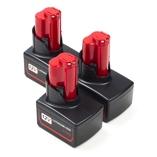 3-pack Milwaukee M12 B6 / 4932451395 accu's (12 V, 6.0 Ah, 123accu huismerk)  AMI00543 - 1