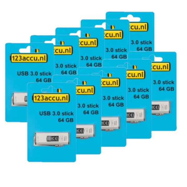 Aanbieding: 10x 123accu USB 3.0 stick 64GB  ADR00165 - 1