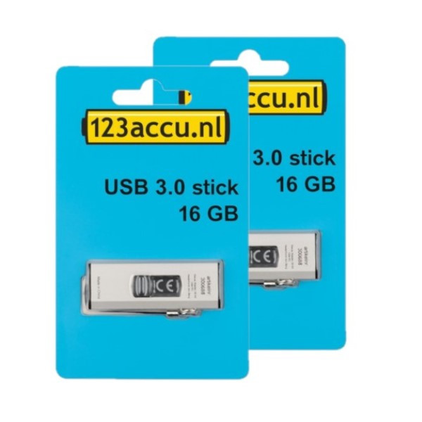 Aanbieding: 2x 123accu USB 3.0 stick 16GB  ADR00173 - 1