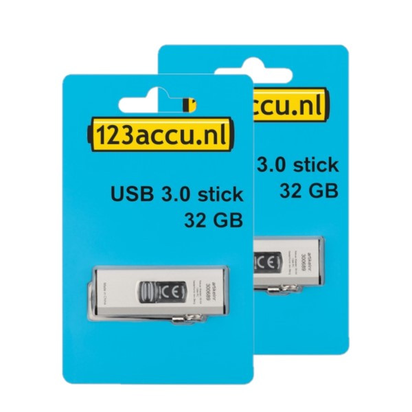 Aanbieding: 2x 123accu USB 3.0 stick 32GB  ADR00168 - 1