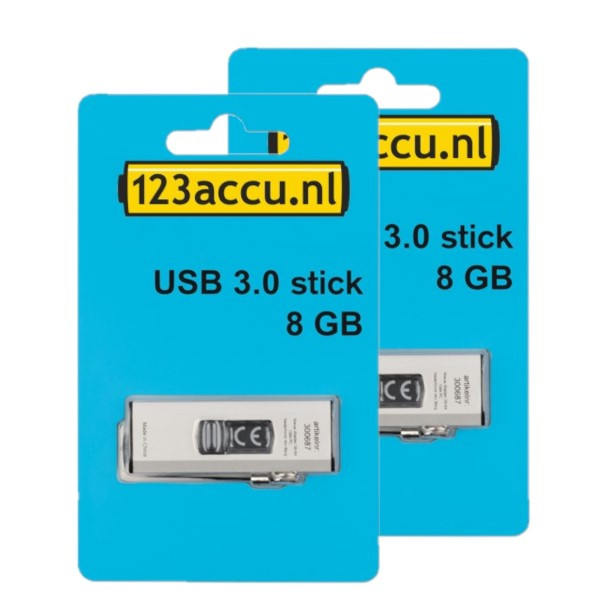 Aanbieding: 2x 123accu USB 3.0 stick 8GB  ADR00171 - 1