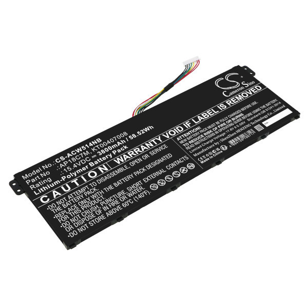 Acer AP18C7M / KT00407008 accu (15.4 V, 3800 mAh, 123accu huismerk)  AAC00917 - 1