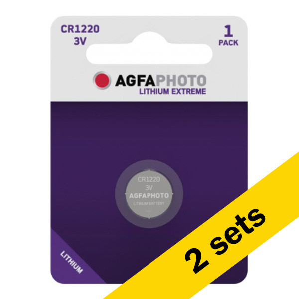 Agfaphoto CR1220 / DL1220 / 1220 Lithium knoopcel batterij 2 stuks  AAG00026 - 1