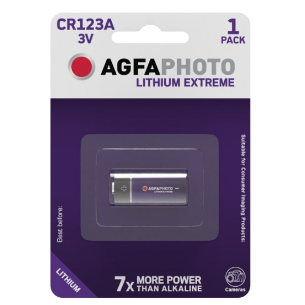 Agfaphoto CR123A / DL123A Lithium Batterij (1 stuk, 1300 mAh)  290014 - 1