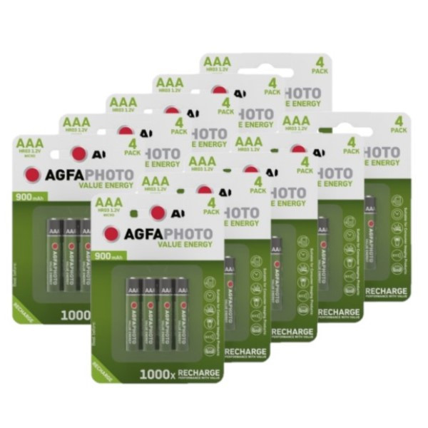 Agfaphoto Oplaadbare AAA / HR03 Ni-Mh Batterijen (40 stuks, 900 mAh)  AAG00100 - 1