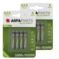 Agfaphoto Oplaadbare AAA / HR03 Ni-Mh Batterijen (8 stuks, 900 mAh)  AAG00101