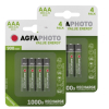 Agfaphoto Oplaadbare AAA / HR03 Ni-Mh Batterijen (8 stuks, 900 mAh)