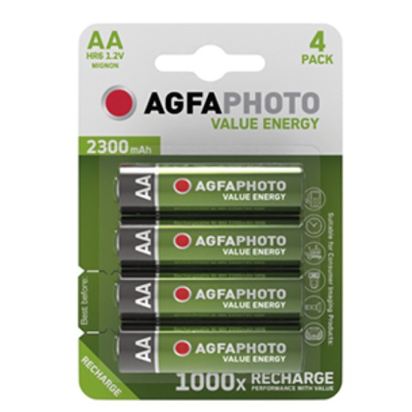 Agfaphoto Oplaadbare AA / HR6 Ni-Mh Batterijen (4 stuks, 2300 mAh)  290028 - 1