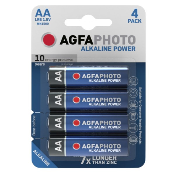 Agfaphoto Power AA / MN1500 / LR06 Alkaline Batterij (4 stuks)  290004 - 1