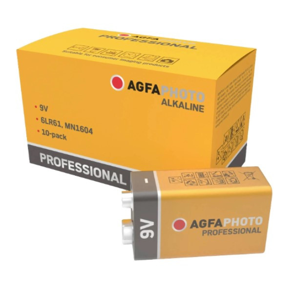 Agfaphoto Professional 9V / 6LR61 / E-Block Alkaline Batterij (100 stuks)  AAG00062 - 1