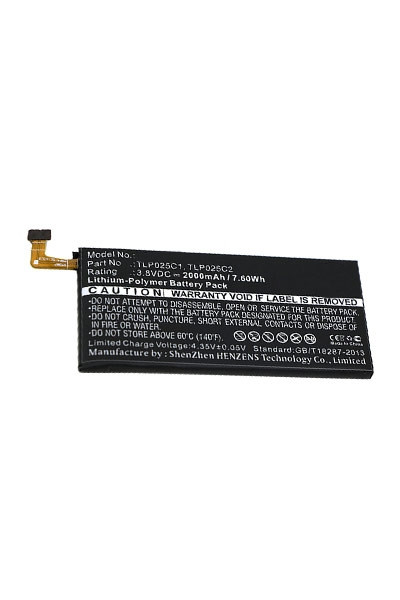 Alcatel TLP025C1 / TLP025C2 accu (2000 mAh, 123accu huismerk)  AAL00179 - 1