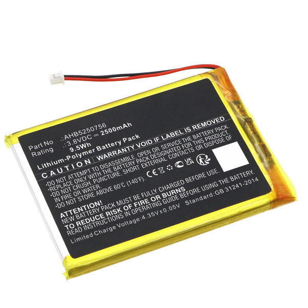 Anbernic AHB5250756 accu (3,8 V, Li-pl, 2500mAh, 123accu huismerk)  AAN00182 - 1