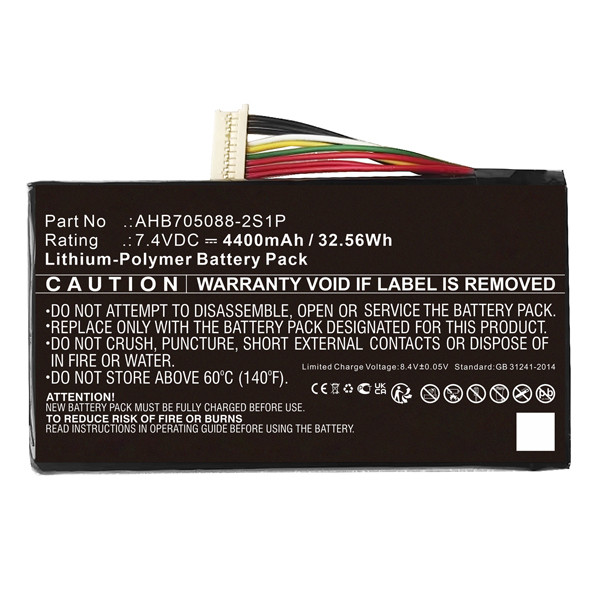 Anbernic AHB705088-2S1P accu (7,4 V, Li-pl, 4400mAh, 123accu huismerk)  AAN00183 - 1