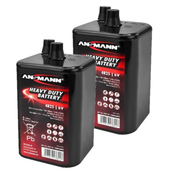 Ansmann Heavy Duty Zink-kool 4R25 batterijen (6V, 9Ah, 2 stuks)  AAN00147 - 1