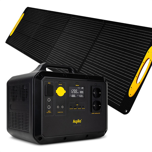 Aqiila Powerbird S1500 Power Station + Sunbird P200 Solar Panel  AAQ00018 - 1