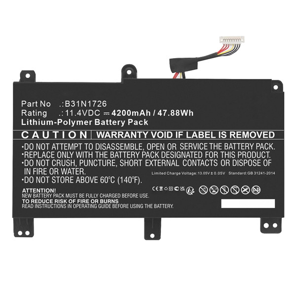 Asus 0B200-02910000 / 0B200-02910100 accu (11,4 V, Li-pl, 4200mAh, 123accu huismerk)  AAS00886 - 1