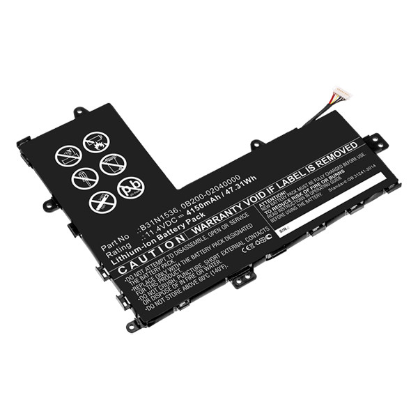 Asus B31N1536 / 0B200-02040000 accu (11.4 V, 4150 mAh, 123accu huismerk)  AAS00744 - 1