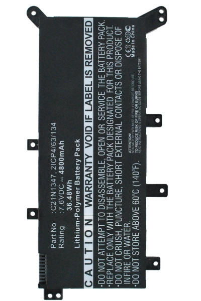 Asus C21N1347 / C21N1408 accu (7.6 V, 4800 mAh, 123accu huismerk)  AAS00260 - 1