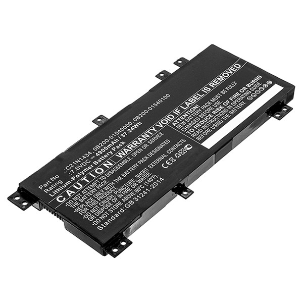 Asus C21N1434 / 0B200-01540000 accu (7.6 V, 4900 mAh, 123accu huismerk)  AAS00729 - 1