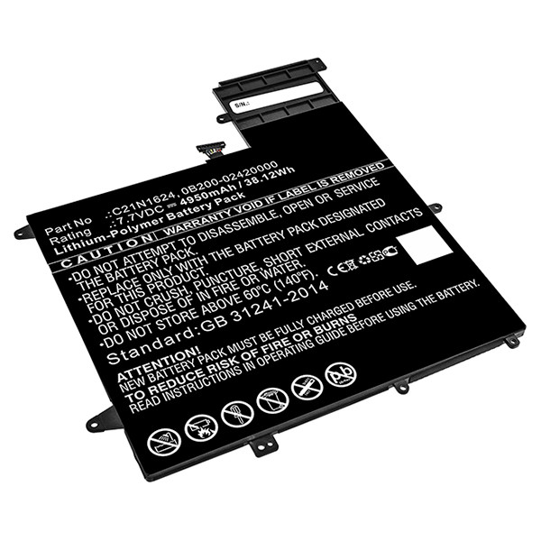 Asus C21N1624 / 0B200-02420000 accu (7.7 V, 4950 mAh, 123accu huismerk)  AAS00781 - 1