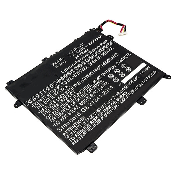 Asus C31N1431 / 0B200-01600000 accu (11.4 V, 4800 mAh, 123accu huismerk)  AAS00561 - 1