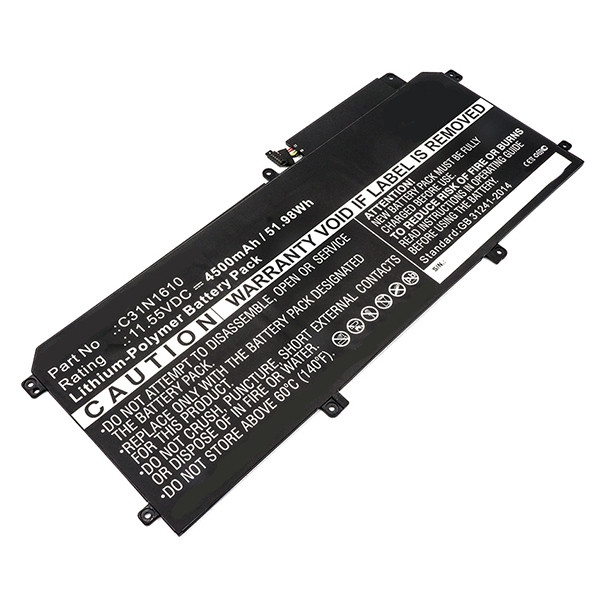 Asus C31N1610 / 0B200-02090100 accu (11.55 V, 4500 mAh, 123accu huismerk)  AAS00556 - 1