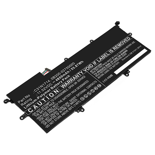 Asus C31N1714 / 0B200-02750000 accu (11.52 V, 4850 mAh, 123accu huismerk)  AAS00769 - 1