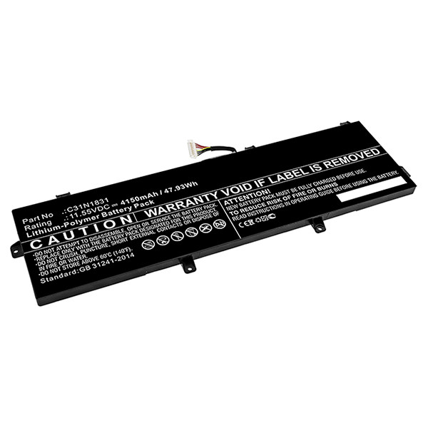 Asus C31N1831 / 0B200-03330200 accu (11.55 V, 4150 mAh, 123accu huismerk)  AAS00790 - 1