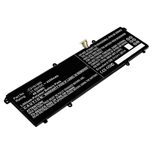 Asus C31N1905 / 0B200-03580200 accu (11.55 V, 4250 mAh, 123accu huismerk)  AAS00798 - 1