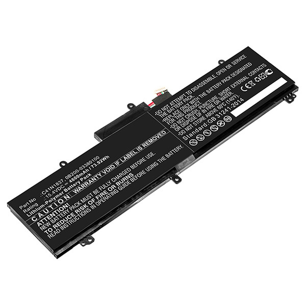 Asus C41N1837 / 0B200-03380100 accu (15.4 V, 4800 mAh, 123accu huismerk)  AAS00767 - 1