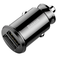 Baseus 2-poorts USB autolader (5V, 3.1A, zwart)  ABA00167