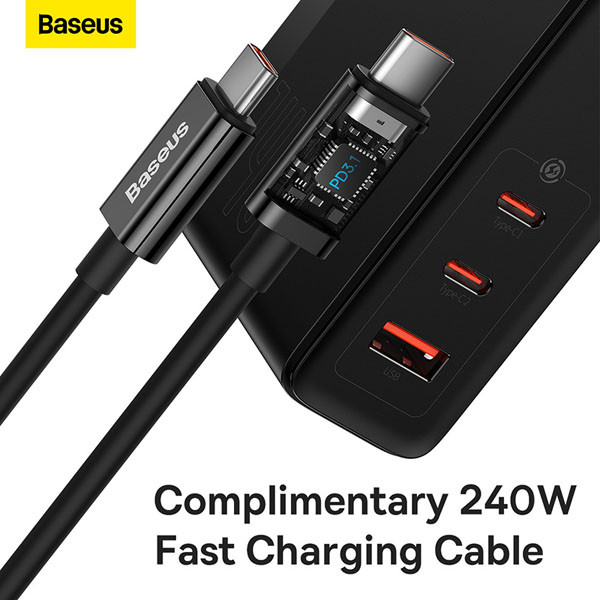 Baseus GaN5 Pro Fast Charger 140W (2x USB-C PD3.1, 1x USB QC4.0)  ABA00154 - 4