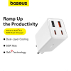 Baseus GaN6 Pro Fast Charger 2x USB-A en 2x USB-C (65W, wit)  ABA00164 - 8