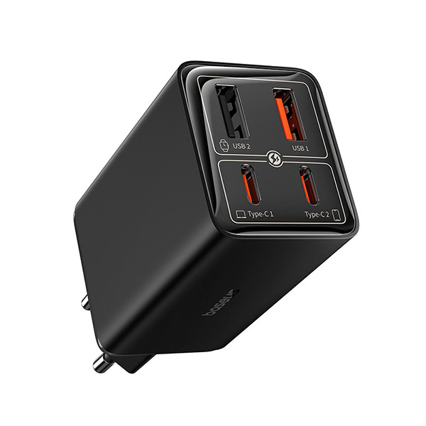 Baseus GaN6 Pro Fast Charger 2x USB-C en 2x USB-A (65W, zwart)  ABA00235 - 3