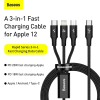 Baseus Rapid 3-in-1 USB-C naar Lightning / USB-C / micro-USB Fast Charging kabel 1.5 meter (20W, zwart)  ABA00213 - 4