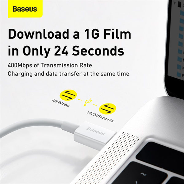 Baseus Superior Fast Charging USB-C naar Lightning kabel 1 meter (20W, wit)  ABA00225 - 3
