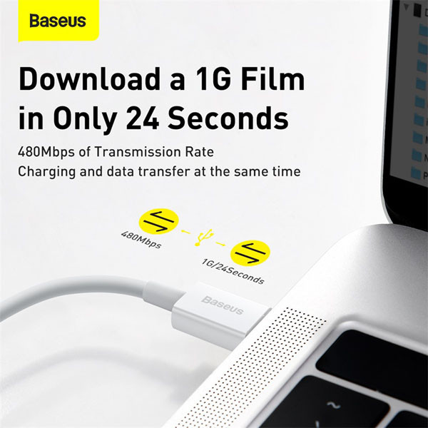 Baseus Superior Fast Charging USB-C naar Lightning kabel 2 meter (20W, wit)  ABA00214 - 3