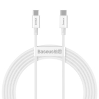 Baseus Superior Fast Charging USB-C naar USB-C kabel 2 meter (100W, wit)  ABA00206