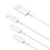 Baseus Superior Fast Charging USB naar micro-USB / USB-C / Lightning kabel 1,5 meter (3.5A, wit)  ABA00227 - 3