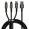 Baseus Tungsten Gold 3-in-1 USB naar Lightning / USB-C / micro-USB kabel 1,5 meter (3.5A, zwart)  ABA00207 - 1